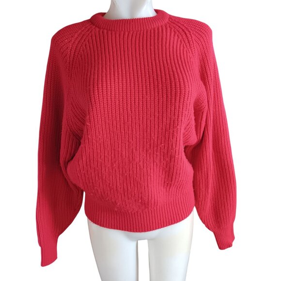 Vintage Medium Women's Crewneck Sweater MP Petite Red Knit 1990's Mommy - Picture 2 of 5